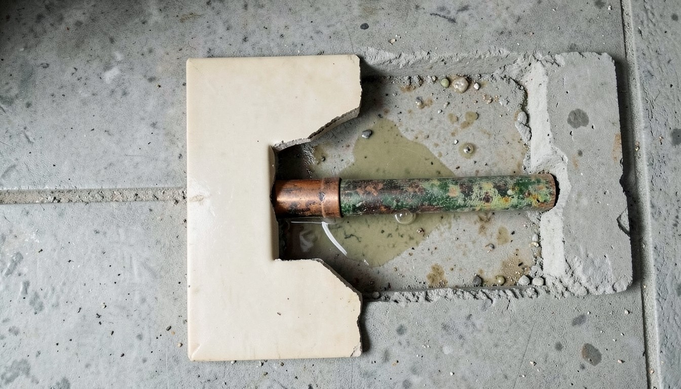 Editorial photograph illustrating slab leak repair: the complete guide.