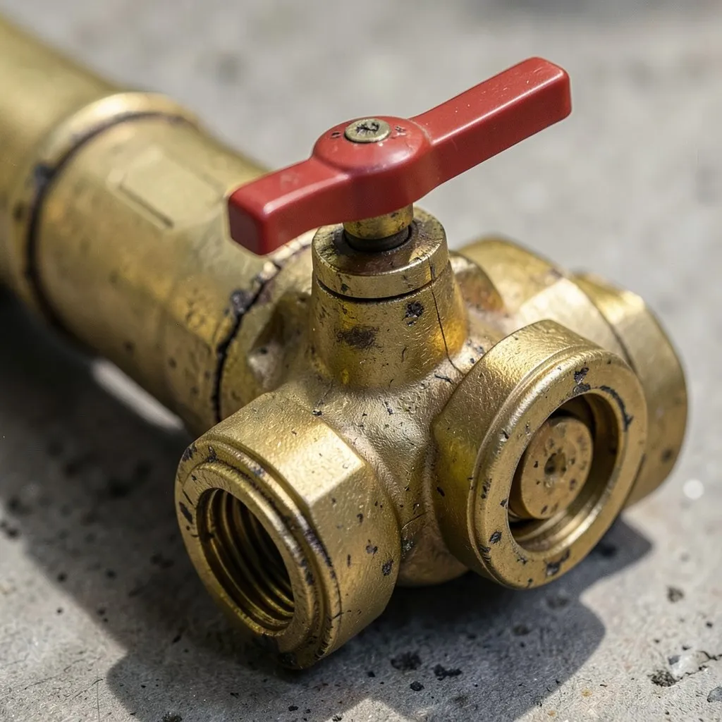 Reference photograph: Ball Valve (A quarter-turn valve with a spherical disc that controls flow. Turning the lever).