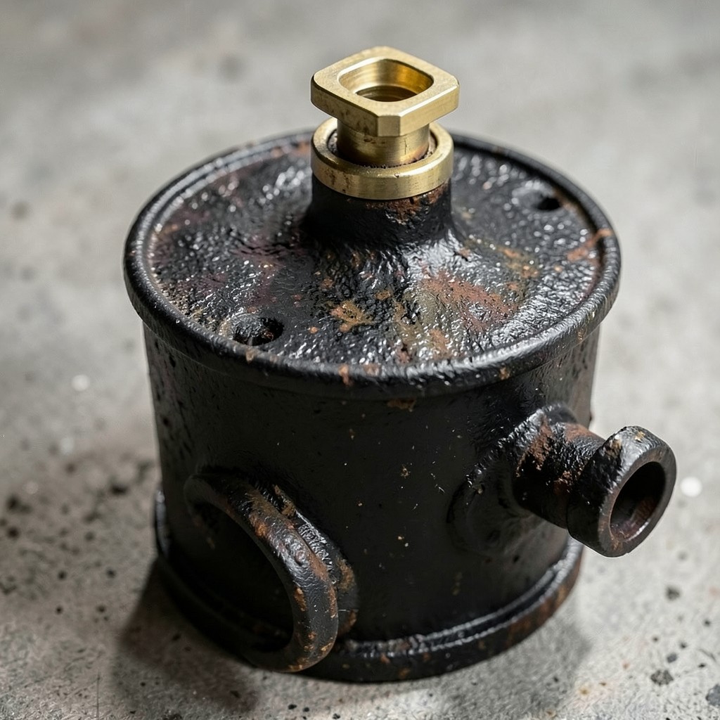 Reference photograph: Drum Trap (An older cylindrical trap design — a large metal can-shaped trap used under bath).