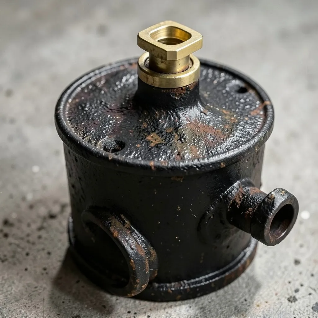 Reference photograph: Drum Trap (An older cylindrical trap design — a large metal can-shaped trap used under bath).