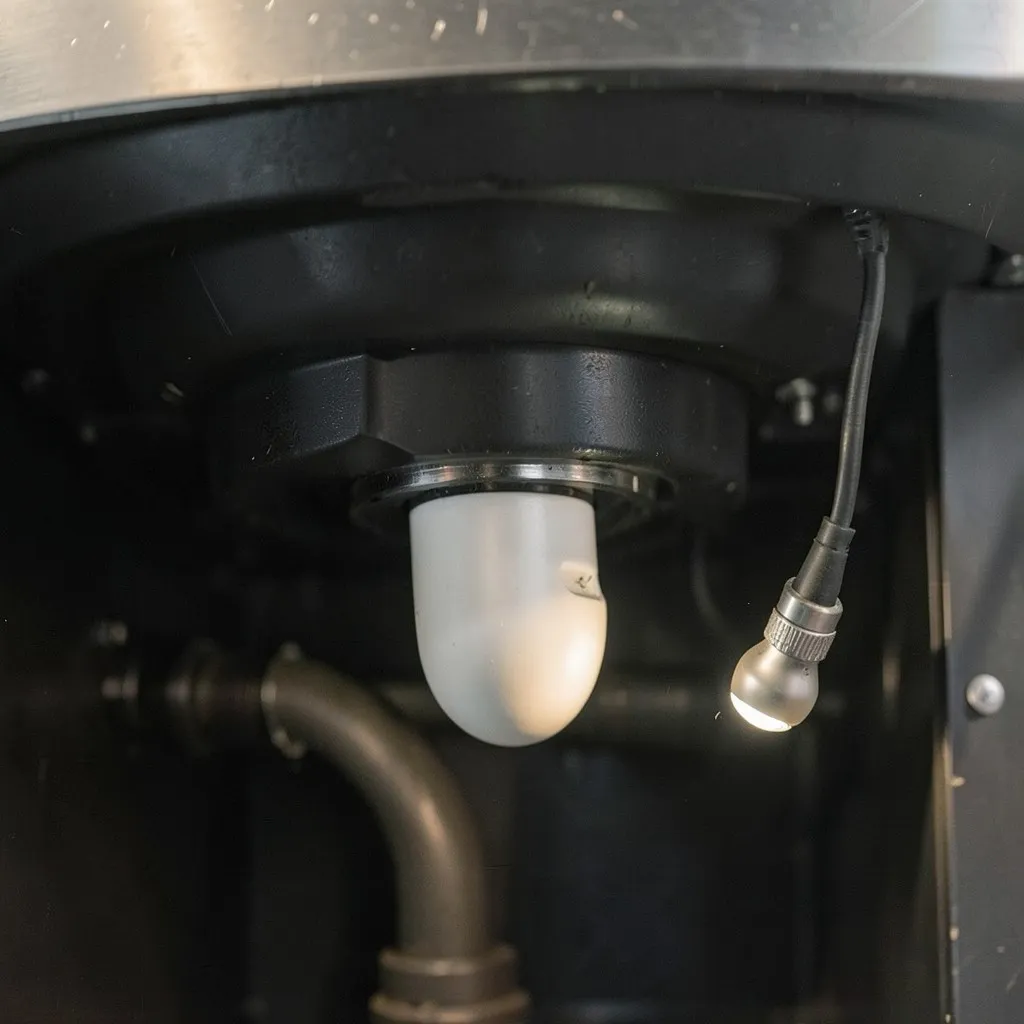 Reference photograph: Garbage Disposal (An electrically powered device installed under the kitchen sink that grinds food).