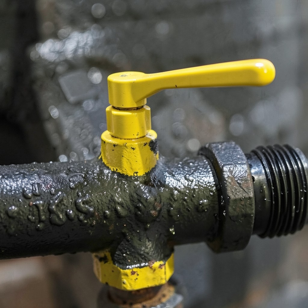 Reference photograph: Gas Shutoff Valve (The valve that controls gas flow to an individual appliance or to the entire bui).