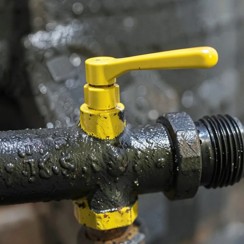Reference photograph: Gas Shutoff Valve (The valve that controls gas flow to an individual appliance or to the entire bui).