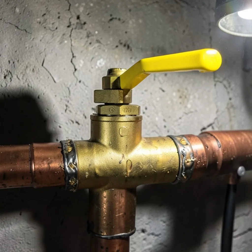 Reference photograph: Main Shutoff Valve (The valve that controls all water flow into a building. Closing it immediately s).