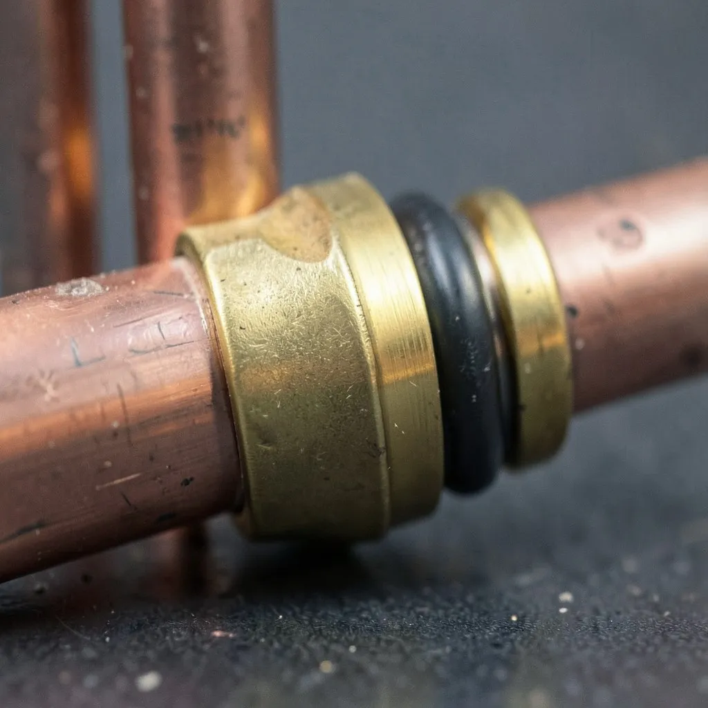Reference photograph: Push-Fit Fitting (Quick-connect plumbing fitting that joins copper, PEX, or CPVC pipe by pushing p).