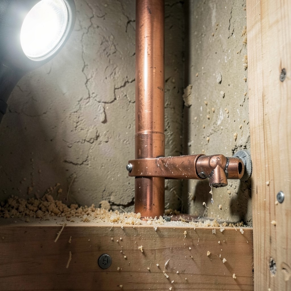 Reference photograph: Riser (A vertical pipe in a plumbing system — either a supply riser carrying water upwa).