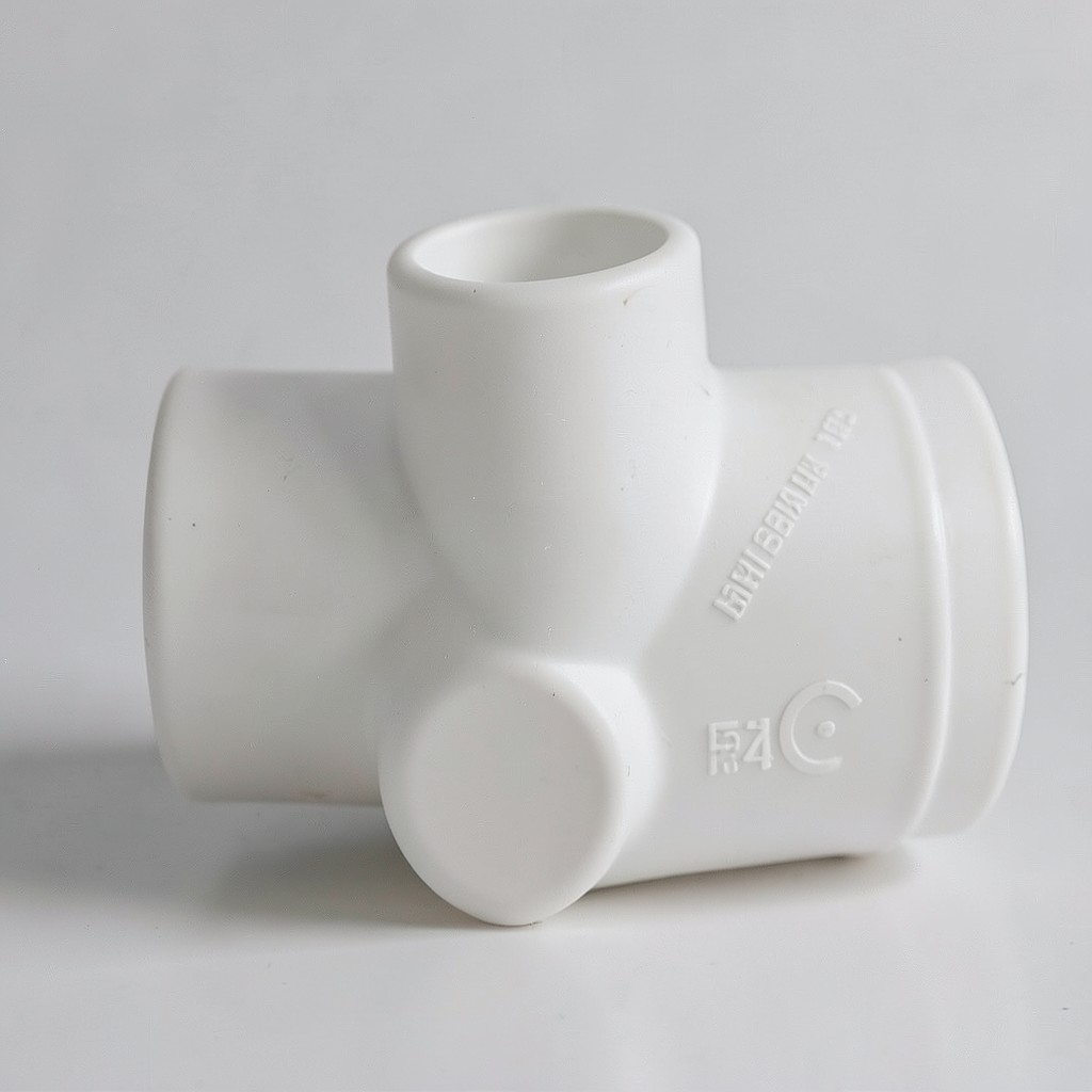 Reference photograph: Sanitary Tee (A drain-waste-vent fitting shaped like a letter T with a curved sweep on the bra).