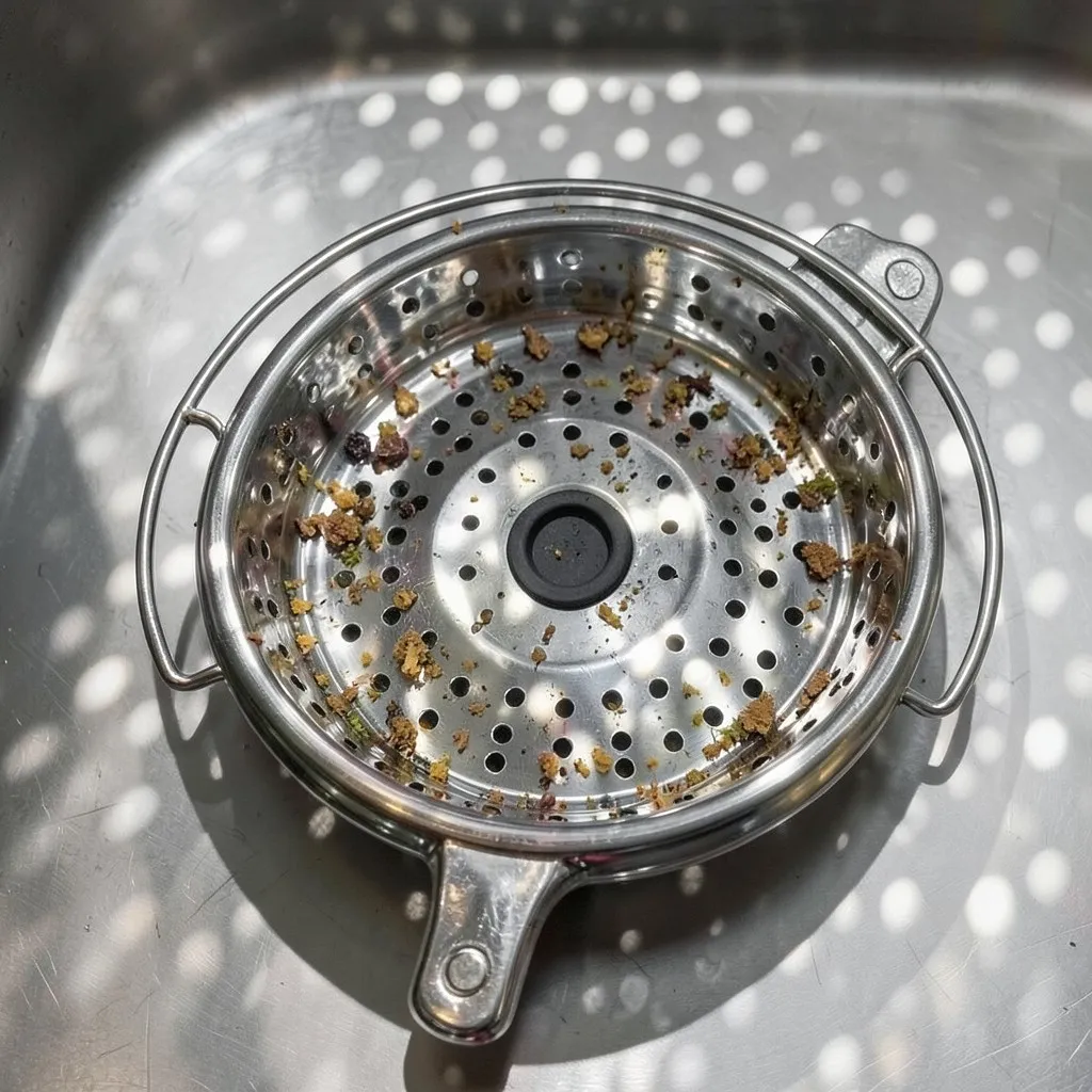 Reference photograph: Sink Strainer (The drain fitting at the bottom of a kitchen sink that catches food particles an).