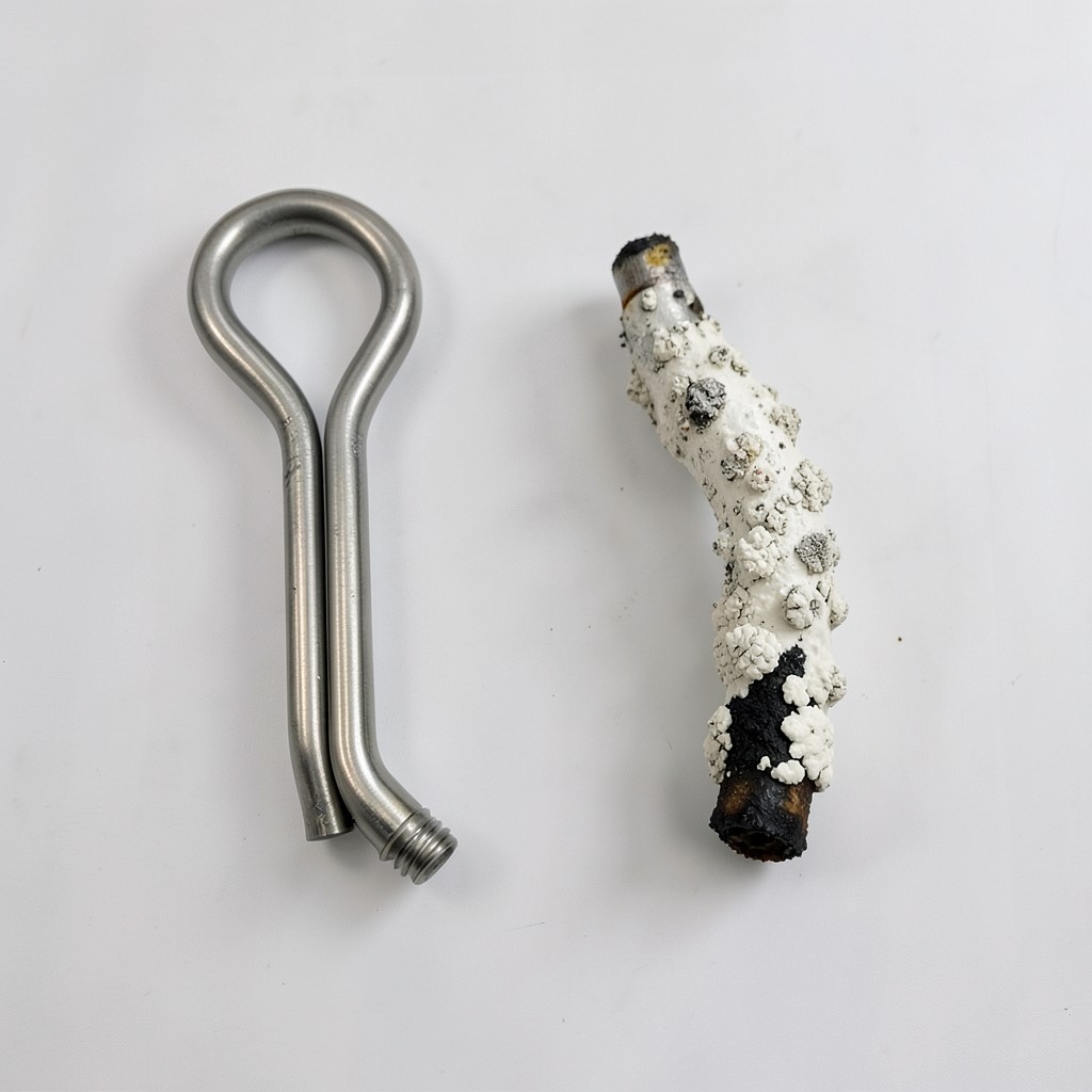 Reference photograph: Water Heater Element (The electric resistance heating coil inside an electric water heater that heats ).