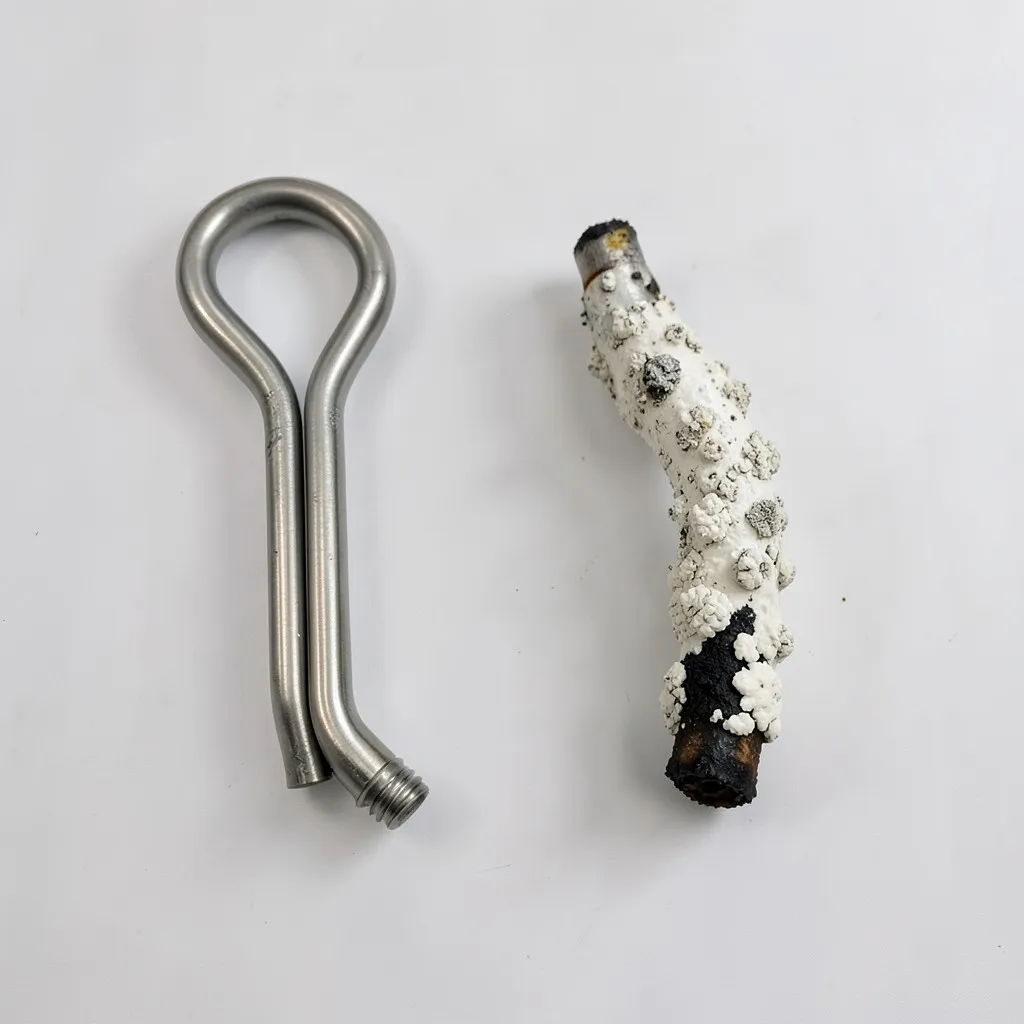 Reference photograph: Water Heater Element (The electric resistance heating coil inside an electric water heater that heats ).