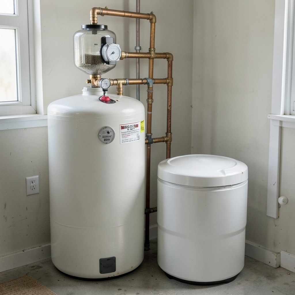 Reference photograph: Water Softener (A whole-house treatment system that removes calcium and magnesium ions (hardness).