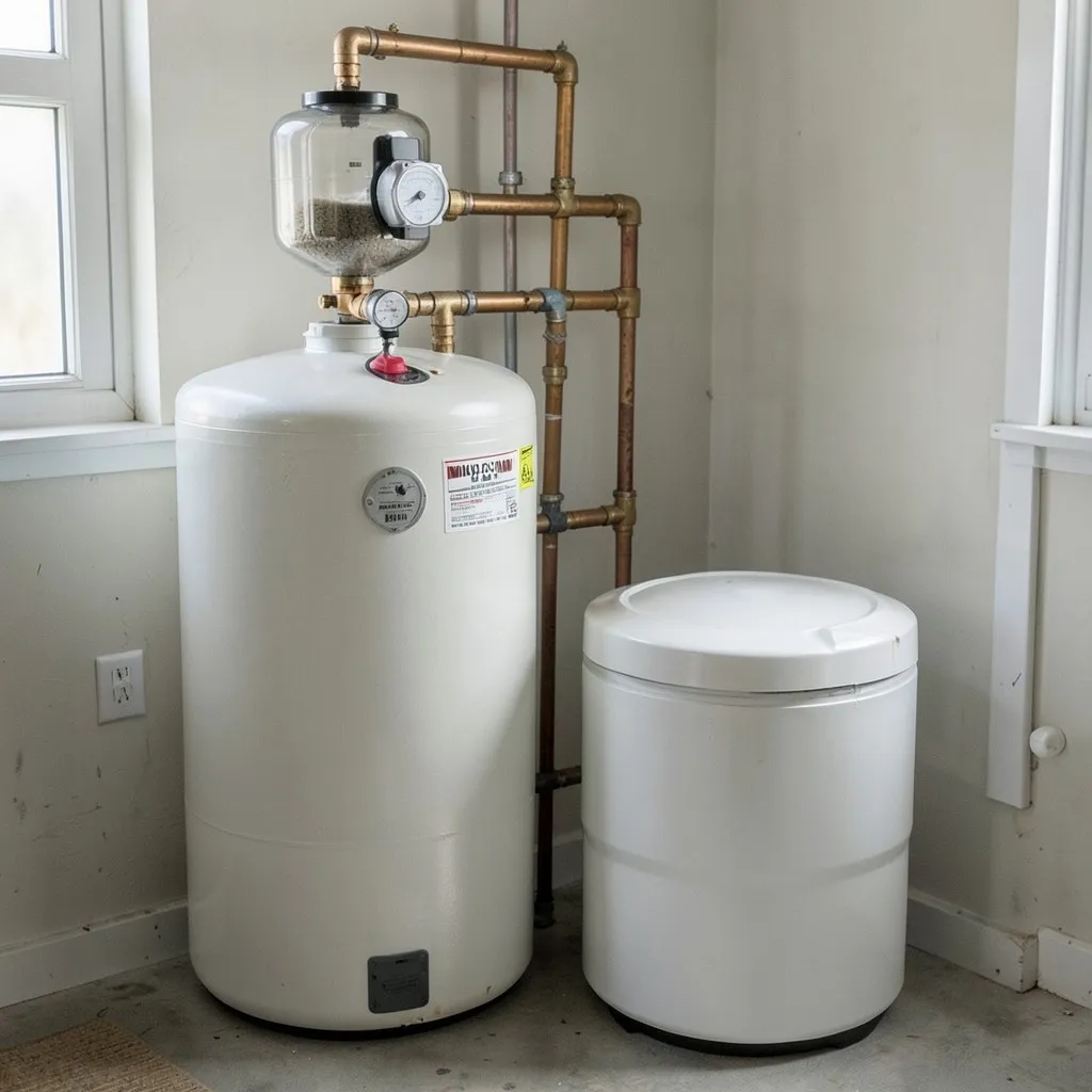 Reference photograph: Water Softener (A whole-house treatment system that removes calcium and magnesium ions (hardness).