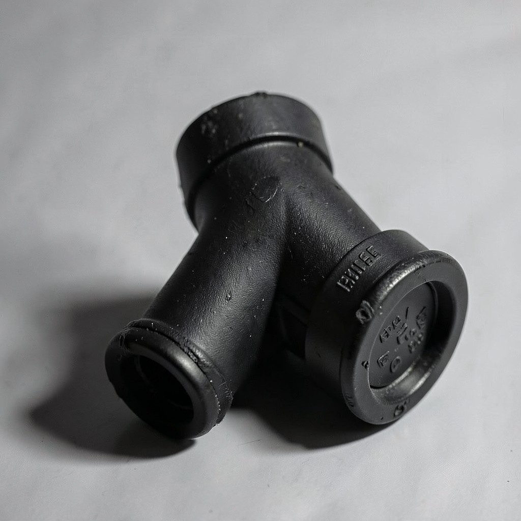 Reference photograph: Wye Fitting (A Y-shaped drain fitting that joins two drain lines at a 45-degree angle, allowi).