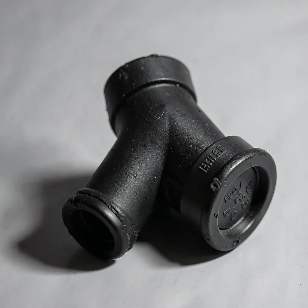 Reference photograph: Wye Fitting (A Y-shaped drain fitting that joins two drain lines at a 45-degree angle, allowi).