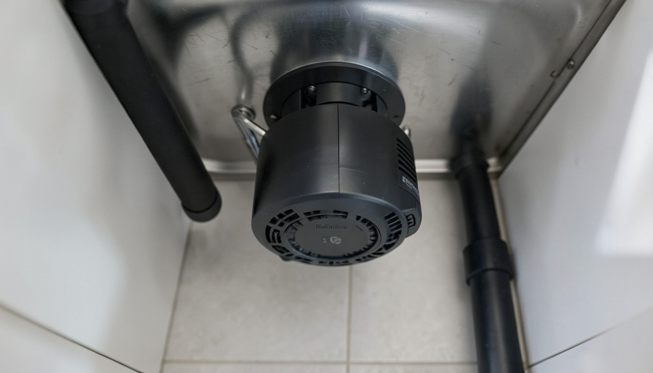Photograph depicting garbage disposal repair.