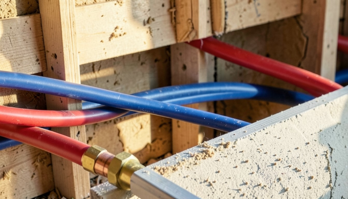 Photograph depicting whole-home repipe.