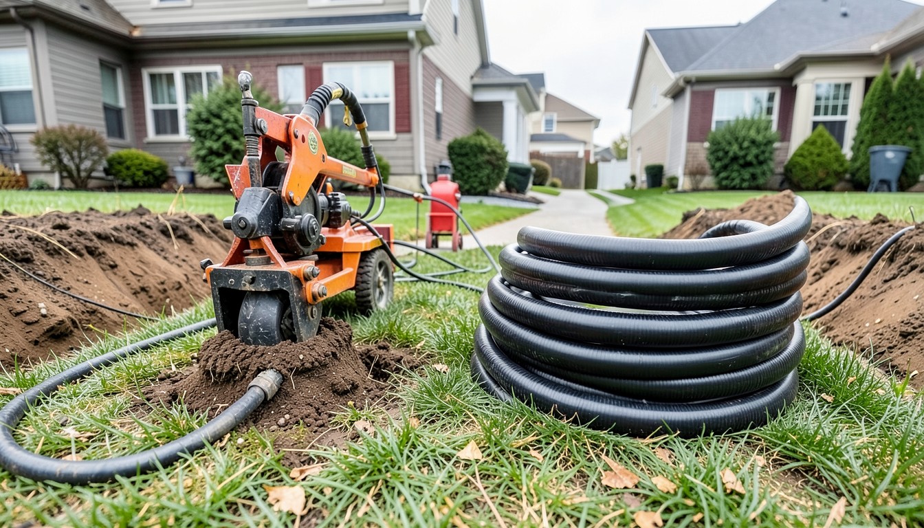 Photograph depicting sewer line replacement.